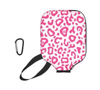 InOmak Bright Pink Leopard Skin Pattern, Sport Pickleball Paddle Cover, Pickleball Paddle Case Fits Most Standard Paddle Shapes and Sizes