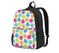 InOmak Bright Polka Dot Colorful Polka Dot, Backpack With Pockets Casual Daypack Water Resistant School Bag for Travelling, Hiking, or Camping