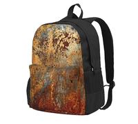 InOmak Brown Rust Colorful Metal Rusty, Backpack With Pockets Casual Daypack Water Resistant School Bag for Travelling, Hiking, or Camping