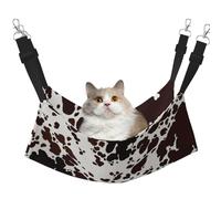 InOmak Brown Spots Cow Skin,Cat Hanging Hammock Soft Double Sided Hanging Bed for Small Dogs Pet,M