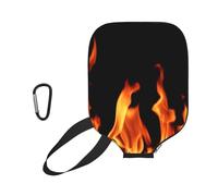InOmak Burning Flame Print Multicolor, Sport Pickleball Paddle Cover, Pickleball Paddle Case Fits Most Standard Paddle Shapes and Sizes