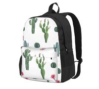 InOmak Cactus Flower Succulent Cacti, Backpack With Pockets Casual Daypack Water Resistant School Bag for Travelling, Hiking, or Camping