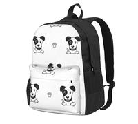 InOmak Cartoon Character Jack Russell Terrier Animal, Backpack With Pockets Casual Daypack Water Resistant School Bag for Travelling, Hiking, or Camping