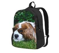 InOmak Cavalier King Charles Spaniel Brownish White, Backpack With Pockets Casual Daypack Water Resistant School Bag for Travelling, Hiking, or Camping