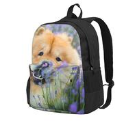 InOmak Chow-Chow Sweet Fluffy Brown Dogs Purple Wild, Backpack With Pockets Casual Daypack Water Resistant School Bag for Travelling, Hiking, or Camping