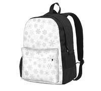 InOmak Christmas Snowflakes Winter Snowflake, Backpack With Pockets Casual Daypack Water Resistant School Bag for Travelling, Hiking, or Camping