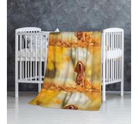 InOmak Cocker Spaniel Autumn Park Brown Spaniel Dogs,Soft Blanket Warm Anti-Pilling Flannel Plush Throw Blanket 76 X 127 cm