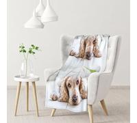 InOmak Cocker Spaniel Brown Spaniel Sad Dogs Dogs Pets,Soft Blanket Warm Anti-Pilling Flannel Plush Throw Blanket 76 X 102 cm