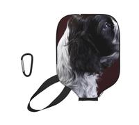 InOmak Cocker Spaniel Puppy Black And White Spaniel, Sport Pickleball Paddle Cover, Pickleball Paddle Case Fits All Paddle Shapes and Sizes