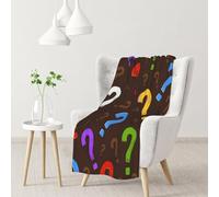 InOmak Colorful Question Mark,Soft Blanket Warm Anti-Pilling Flannel Plush Throw Blanket 76 X 102 cm