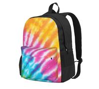 InOmak Colorful Spiral Tie Dye Rainbow, Backpack With Pockets Casual Daypack Water Resistant School Bag for Travelling, Hiking, or Camping