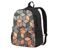InOmak Concrete And Copper Cubes, Backpack With Pockets Casual Daypack Water Resistant School Bag for Travelling, Hiking, or Camping