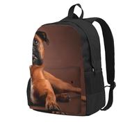InOmak Cool Lying Boxer Dog, Backpack With Pockets Casual Daypack Water Resistant School Bag for Travelling, Hiking, or Camping