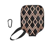 InOmak Copper And Black Geo Diamonds, Sport Pickleball Paddle Cover, Pickleball Paddle Case Fits Most Standard Paddle Shapes and Sizes