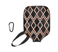 InOmak Copper & Black Geo Diamonds, Sport Pickleball Paddle Cover, Pickleball Paddle Case Fits Most Standard Paddle Shapes and Sizes