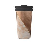 InOmak Copper Foil and Blush Rose Gold Marble Triangles,500ml Coffee Mug Insulated Stainless Steel Water Bottle Portable Coffee Cup