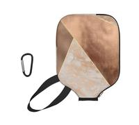 InOmak Copper Foil And Blush Rose Gold Marble Triangles, Sport Pickleball Paddle Cover, Pickleball Paddle Case Fits Most Standard Paddle Shapes and Sizes