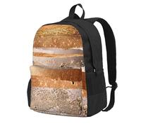 InOmak Copper Gold Strokes Glamour Texture, Backpack With Pockets Casual Daypack Water Resistant School Bag for Travelling, Hiking, or Camping