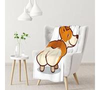 InOmak Corgi Dog Funny Butt,Soft Blanket Warm Anti-Pilling Flannel Plush Throw Blanket 76 X 102 cm