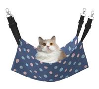 InOmak Crayon Dots Navy Blue Background,Cat Hanging Hammock Soft Double Sided Hanging Bed for Small Dogs Pet,L