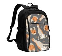 InOmak Cute Afghan Hound, Travel Backpack Casual School Bags Laptop Rucksack With USB Charging Port For Men Women