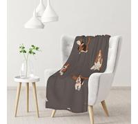 InOmak Cute Basset Hound,Soft Blanket Warm Anti-Pilling Flannel Plush Throw Blanket 76 X 102 cm