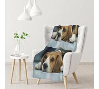 InOmak Cute Beagle Dog Lies On Floor,Soft Blanket Warm Anti-Pilling Flannel Plush Throw Blanket 76 X 102 cm