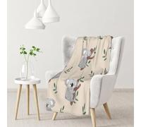 InOmak Cute Cartoon Koala Bears Pattern,Soft Blanket Warm Anti-Pilling Flannel Plush Throw Blanket 76 X 102 cm