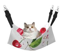 InOmak Cute Cherry Printed,Cat Hanging Hammock Soft Double Sided Hanging Bed for Small Dogs Pet,L
