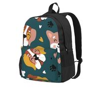 InOmak Cute Dogs Bones Puppy Paws Colorful Love Hearts, Backpack With Pockets Casual Daypack Water Resistant School Bag for Travelling, Hiking, or Camping
