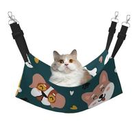 InOmak Cute Dogs Bones Puppy Paws Colorful Love Hearts,Cat Hanging Hammock Soft Double Sided Hanging Bed for Small Dogs Pet,L