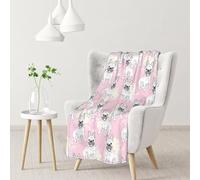 InOmak Cute French Bulldog,Soft Blanket Warm Anti-Pilling Flannel Plush Throw Blanket 76 X 102 cm