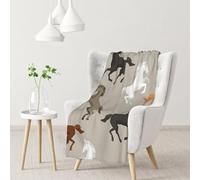 InOmak Cute Horse Print,Soft Blanket Warm Anti-Pilling Flannel Plush Throw Blanket 76 X 102 cm