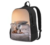 InOmak Cute Little Dog Jack Russell Terrier, Backpack With Pockets Casual Daypack Water Resistant School Bag for Travelling, Hiking, or Camping
