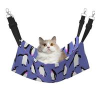 InOmak Cute Penguin Purple,Cat Hanging Hammock Soft Double Sided Hanging Bed for Small Dogs Pet,M
