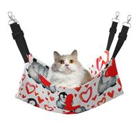 InOmak Cute Penguins Valentine Day,Cat Hanging Hammock Soft Double Sided Hanging Bed for Small Dogs Pet,M