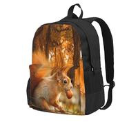 InOmak Cute Squirrel Eating Nuts, Backpack With Pockets Casual Daypack Water Resistant School Bag for Travelling, Hiking, or Camping