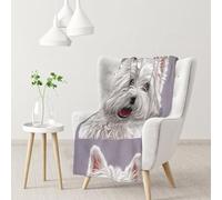 InOmak Cute West Highland Terrier Dog Art Printed,Soft Blanket Warm Anti-Pilling Flannel Plush Throw Blanket 76 X 102 cm