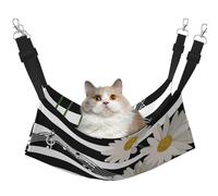 InOmak Daisy Flower Musical Note Stripe Pattern,Cat Hanging Hammock Soft Double Sided Hanging Bed for Small Dogs Pet,M