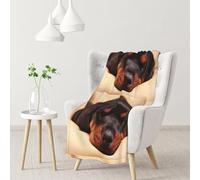 InOmak Doberman Puppy Sleeping Dogs Pets Dogs Doberman,Soft Blanket Warm Anti-Pilling Flannel Plush Throw Blanket 76 X 102 cm
