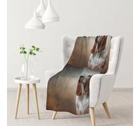 InOmak Dog Basset Hound,Soft Blanket Warm Anti-Pilling Flannel Plush Throw Blanket 76 X 102 cm