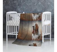 InOmak Dog Basset Hound,Soft Blanket Warm Anti-Pilling Flannel Plush Throw Blanket 76 X 127 cm