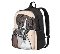 InOmak Dog Boxer, Backpack With Pockets Casual Daypack Water Resistant School Bag for Travelling, Hiking, or Camping