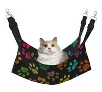 InOmak Doodle Paw Print Cat Dog Black,Cat Hanging Hammock Soft Double Sided Hanging Bed for Small Dogs Pet,M