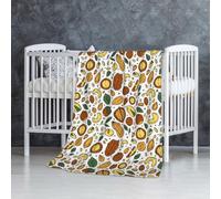 InOmak Doodle Style Nuts Seeds,Soft Blanket Warm Anti-Pilling Flannel Plush Throw Blanket 76 X 127 cm