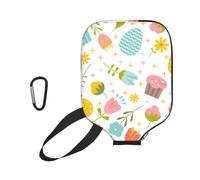 InOmak Easter Spring With Flowers And Eggs, Sport Pickleball Paddle Cover, Pickleball Paddle Case Fits Most Standard Paddle Shapes and Sizes