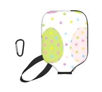 InOmak Easter With Cute Eggs Polka Dots, Sport Pickleball Paddle Cover, Pickleball Paddle Case Fits Most Standard Paddle Shapes and Sizes