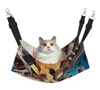 InOmak Electric Guitar Music Printed,Cat Hanging Hammock Soft Double Sided Hanging Bed for Small Dogs Pet,M