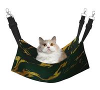 InOmak Emerald Deep Green Earth Tones Gold Marble,Cat Hanging Hammock Soft Double Sided Hanging Bed for Small Dogs Pet,L