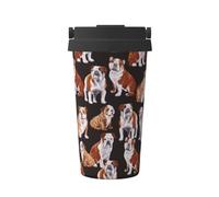 InOmak English Bulldog,500ml Coffee Mug Insulated Stainless Steel Water Bottle Portable Coffee Cup